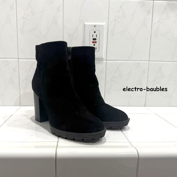 BCBG Block Heel Ankle Booties Size 8.5B Black Suede Laliah NWOB - FREE SHIPPING - Picture 12 of 12